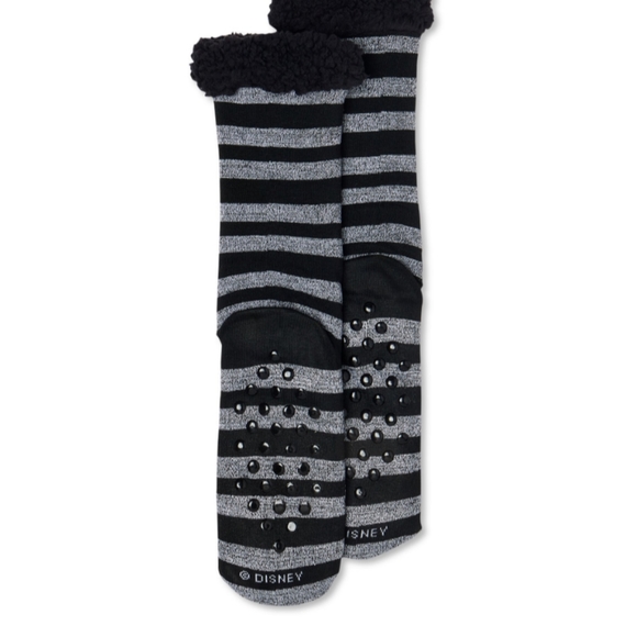 Night before Christmas Jack Skeleton Fuzz Crew Socks - Picture 2 of 7